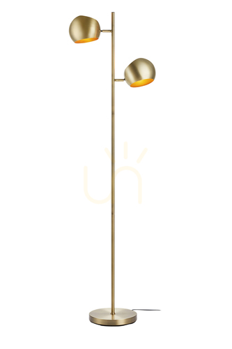Kontrollera Golvlampa Markslöjd EDGAR 107742 2 lampor antik metall 145 cm