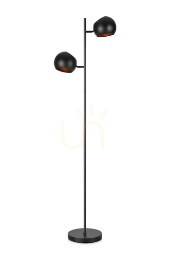 Kontrollera Golvlampa Markslöjd EDGAR 107741 svart metall 2 ljuskällor 145 cm