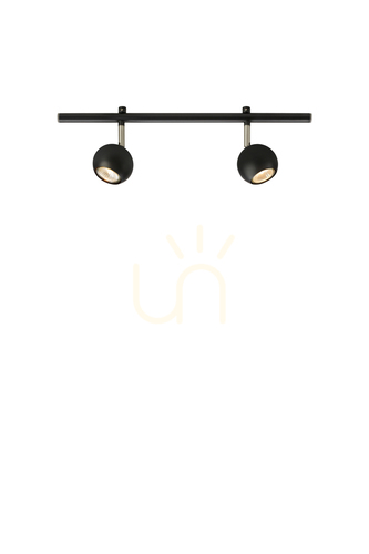 Kontrollera Plafond Markslojd Expand 2-ljus svart metall 52 cm 107971