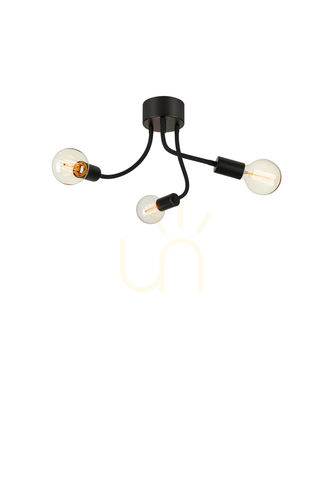 Kontrollera Plafond Markslojd Medusa 3 lampor svart metall 44 cm 107930