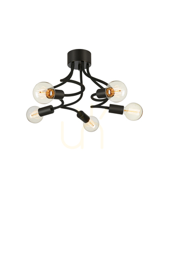 Kontrollera Plafond Markslojd MEDUSA 5L svart metall 70 cm 107931