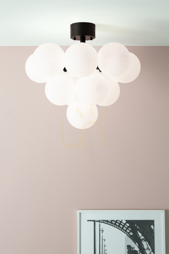 Kontrollera Plafond Markslojd MERLOT 107913 13 ljus vit mässing glas 56 cm