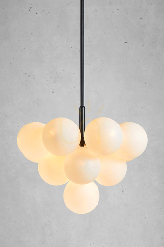 Kontrollera Pendant Light Markslojd MERLOT 13-Light Black White Glass Metal 107911