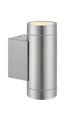 Kontrollera Vägglampa Markslojd PIPE 2L aluminium IP44 107917