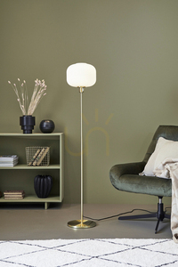 Golvlampa Markslöjd SOBER 108054 vit borstad mässing glas 140 cm small 1