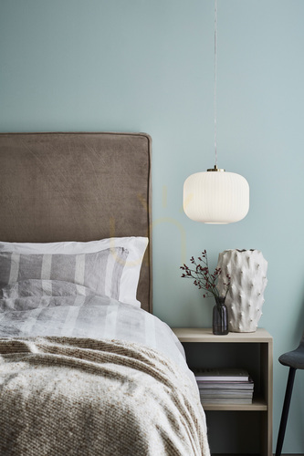 Kontrollera Pendantlampa Markslöjd Sober 107918 vit glas borstad mässing 25 cm
