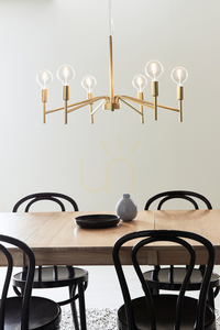 Pendant Light Markslojd Monarch 6-Light Gold Metal 70 cm 108210 small 1