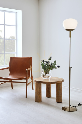 Kontrollera Golvlampa Markslöjd Rise 108277 antik/vit metall glas 150 cm