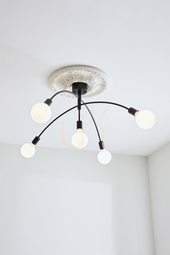 Kontrollera Plafond Markslojd CRUX 5 lampor svart metall 107 cm 108280