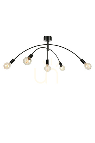 Kontrollera Plafond Markslojd CRUX 5 lampor svart metall 107 cm 108280