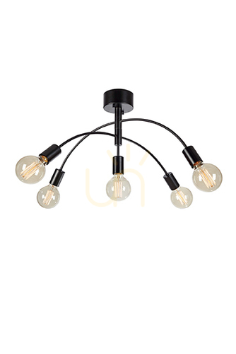 Kontrollera Taklampa Markslojd Cygnus 5 lampor svart metall 70 cm 108284