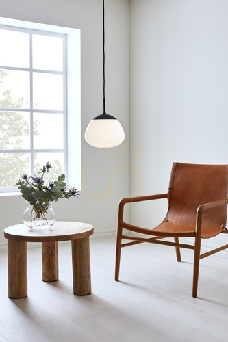 Kontrollera Pendellampa Markslöjd Rise 108295 svart/vit glas metall 25 cm