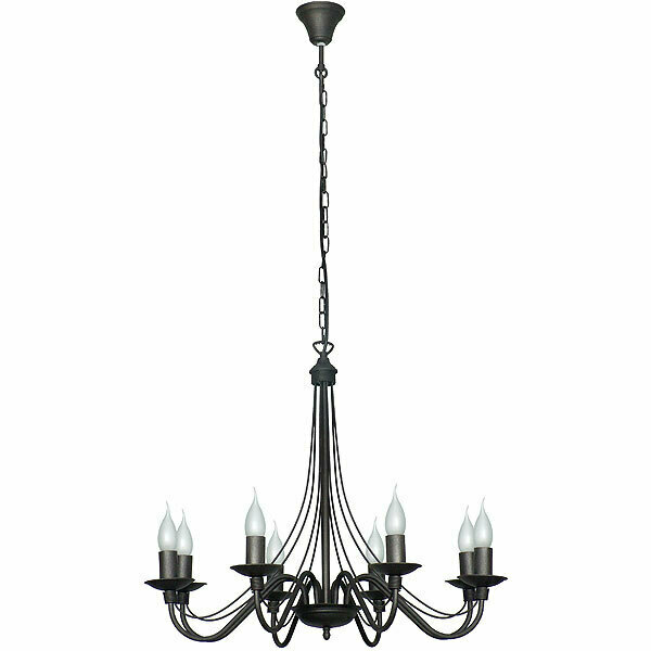 Ljuskrona Aldex Rose 8 svart metall E14 8-ljus 65 cm 397P1
