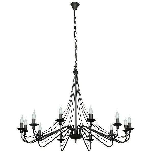 Ljuskrona Aldex Rose 12 svart metall E14 85 cm SKU 397R1