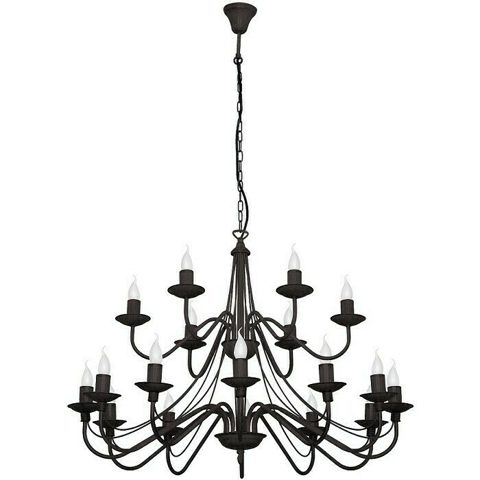 Ljuskrona Aldex Rose 18 svart metall 85 cm SKU 397S1