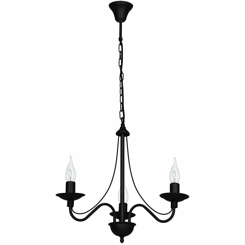 Ljuskrona Aldex Rose 3 svart metall 3xE14 50cm 397E_1