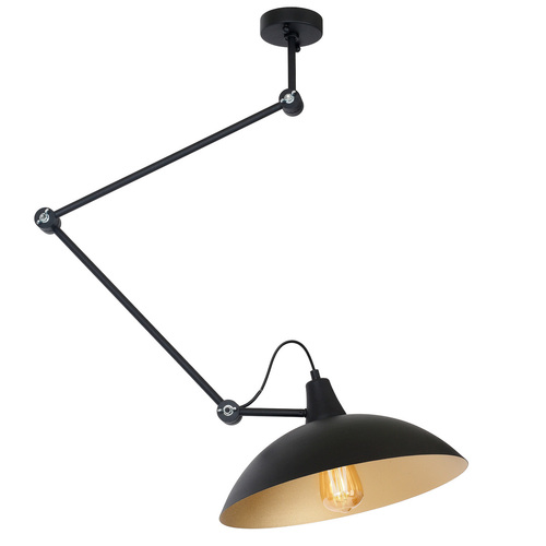 Kontrollera Plafond Aldex Melos svart guld E27 1-ljus 50 cm 808PL_G1_Z