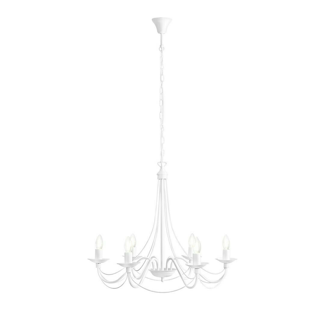 Ljuskrona Aldex Rose 6 Vit Metall E14 65 cm SKU 397K