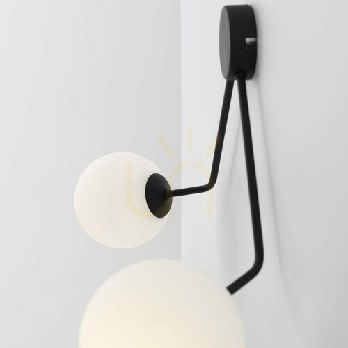 Kontrollera Vägglampa Aldex Holm 2 Svart 2xE14 63 cm 1082D1