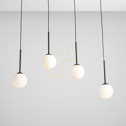 Kontrollera Pendellampa Aldex Bosso 4 svart metall glas 100 cm 1087L1