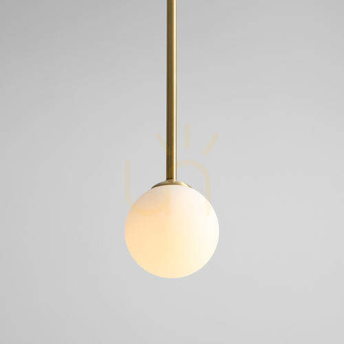 Kontrollera Aldex Pinne Long Brass taklampa, mässing och opalglas, E14, 92 cm, 1080PL_G40_L