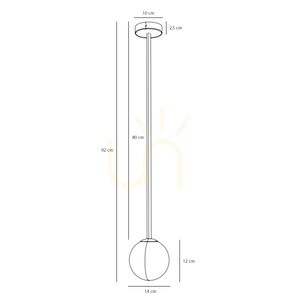Aldex Pinne Long Brass taklampa, mässing och opalglas, E14, 92 cm, 1080PL_G40_L small 2