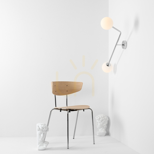 Kontrollera Vägglampa Aldex Pure krom vertikal 2xE14 metall glas 1064D4_2