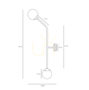Vägglampa Aldex Pure krom vertikal 2xE14 metall glas 1064D4_2 small 2