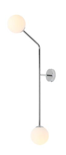 Kontrollera Vägglampa Aldex Pure krom vertikal 2xE14 metall glas 1064D4_2
