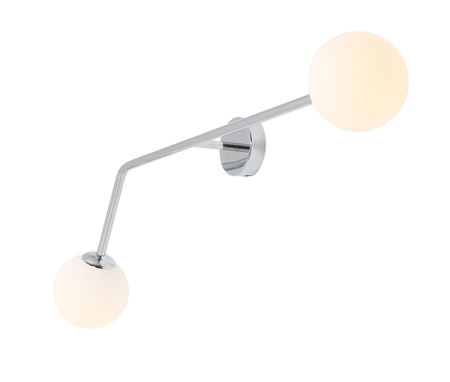 Kontrollera Vägglampa Aldex Ren Krom Horisontell 2xE14 97 cm 1064D4