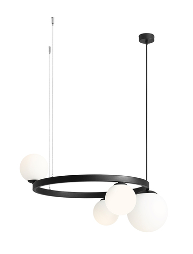 Kontrollera Taklampa Aldex Garda svart 4 ringar 1099L1_R