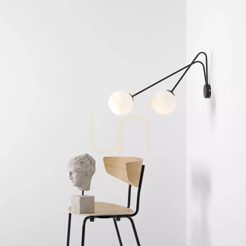 Kontrollera Aldex Holm L svart vägglampa, 2×E14, 72 cm, 1082D1_L