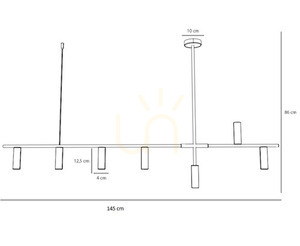 Aldex Trevo 7 Pendellampa svart mässing 160 cm GU10 1083T40 small 1