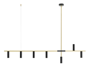 Aldex Trevo 7 Pendellampa svart mässing 160 cm GU10 1083T40 small 0