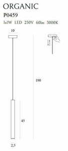 Pendellampa Max Light Organic P0459 borstat guld LED 1W 3000K small 2