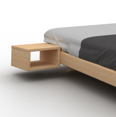 Kontrollera Nattduksbord WoodMan CARRE i massivt bokträ naturlig, WUA-01485