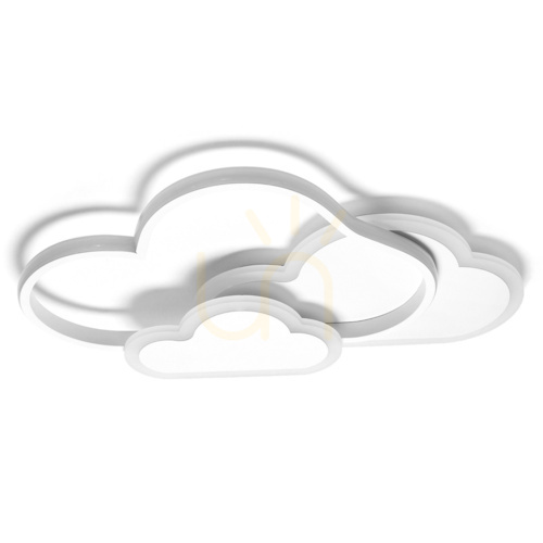 Kontrollera Ledlampa för barn vit plafond clouds 58w + fjärrkontroll