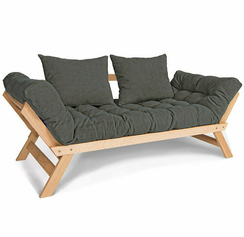 Kontrollera Bäddsoffa WoodMan Allegro bokträ grå WUA-00376