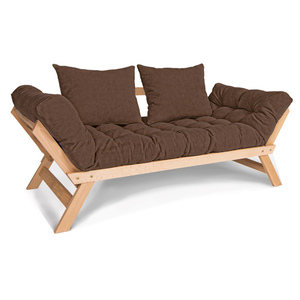 Bäddsoffa WoodMan Allegro i bok med futon, brun, SKU WUA-00381 small 0