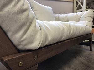WoodMan ALLEGRO bäddsoffa, krämfärgad futon och valnötsfärgad bok WUA-00532 small 4