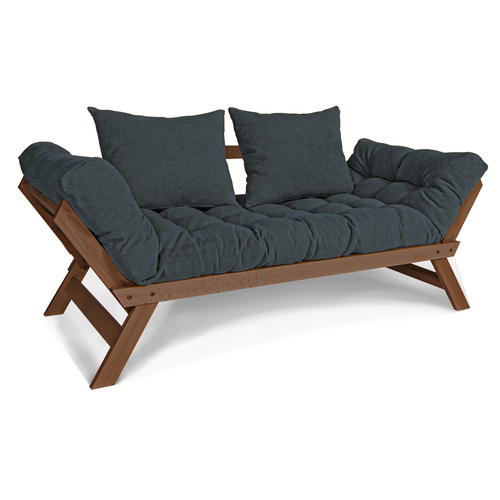 Kontrollera Bäddsoffa WoodMan Allegro i bok med futon, grafit, 80x203x83 cm, WUA-00538