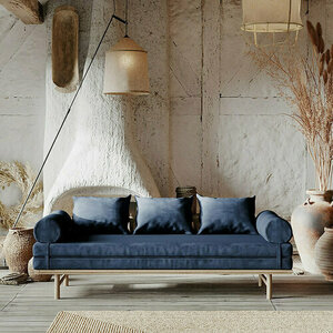 Bäddsoffa WoodMan Le MAR blå massivt bokträ 201 cm WUA-01379 small 0