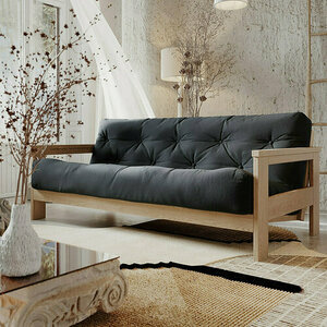 Bäddsoffa WoodMan Mexico skandinavisk stil bokträ grå WUA-00625 small 1