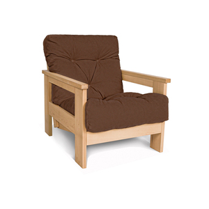 WoodMan MEXICO 001361 fåtölj med ställbart ryggstöd – obehandlad bok, brun small 0