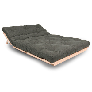 Bäddbar futonsoffa WoodMan LAYTI-140, naturbok, askgrå, WUA-01115 small 2