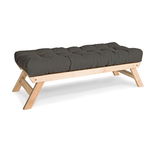 Kontrollera Bänk WoodMan Allegro stoppad grå bokträ 140 cm 00943-1