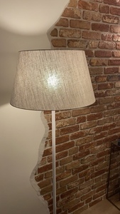 ALLAN LEN E27 golvlampa - vit, lampskärm av naturligt linne 168cm - LUNARES small 3