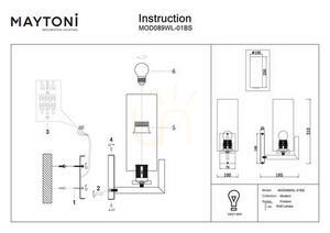 Vägglampa FORTANO MOD089WL-01BS Maytoni small 7