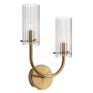 Maytoni ARCO MOD223WL-02BS vägglampa, mässing, 2 × G9, räfflat glas, 38 × 25 cm small 3