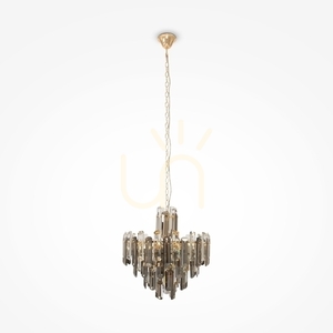 Kristallkrona Maytoni Flare DIA200PL-06G 6xE14 guld Ø48,8 cm höjd 68,7-154,2 cm small 0